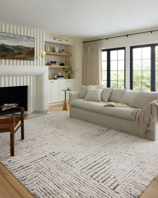Loloi Levitt Shag Ivory / Grey 2'-7" x 7'-6" Runner Rug