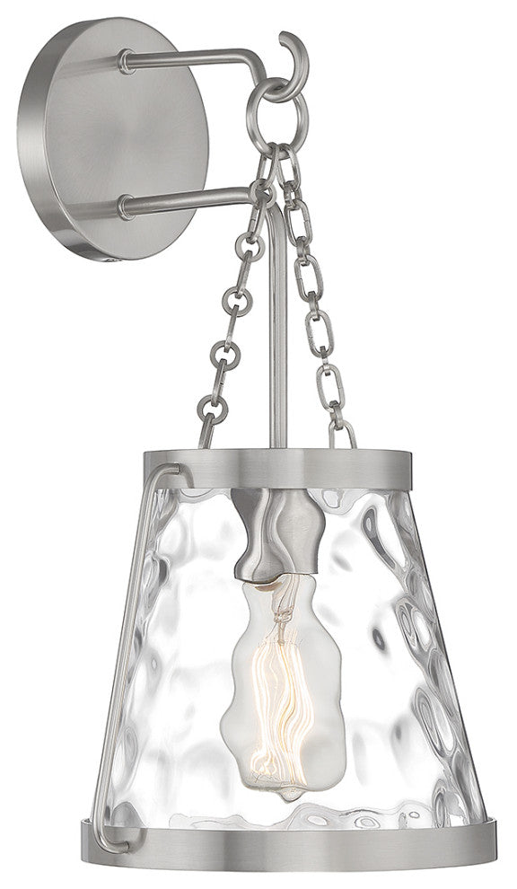 Crawford 1-Light Wall Sconce, Matte Black, Satin Nickel