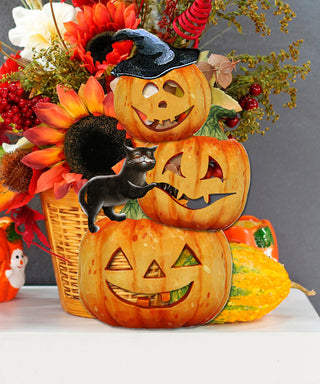 Scary Pumpkin Wooden Ornament
