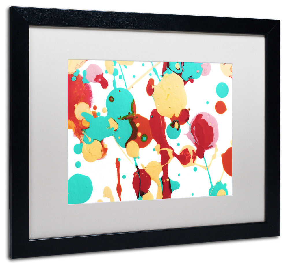 'Paint Party 4' Matted Framed Art, Black Frame, White Matte, 20x16