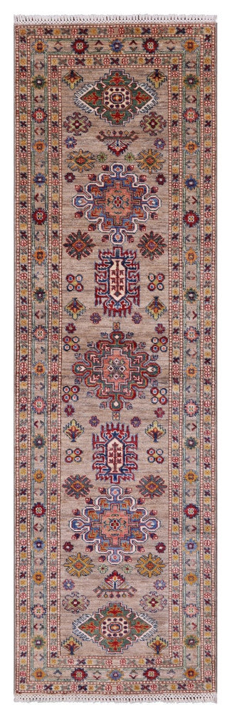 Runner Handmade Geometric Super Kazak Rug 2' 8" X 9' 0" Q11234