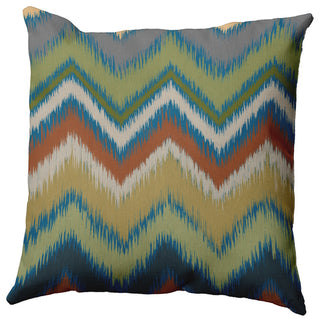 26"x26" Ikat Chevron Decorative Throw Pillow, Autumn Blue