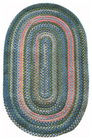 Bailey Oval Braided Area Rug, 3'x5', Forget Me Not