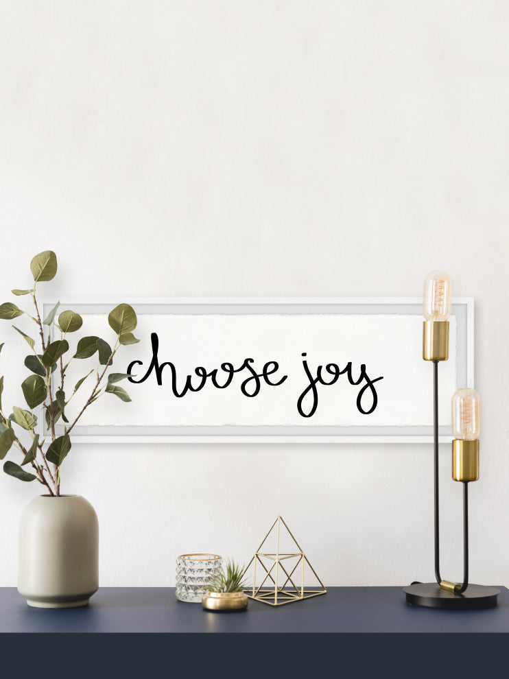 "Choose Joy" Framed Painting Print, 30x10