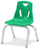Berries Stacking Chair, Steel Frame, 4-Legged Base, Green