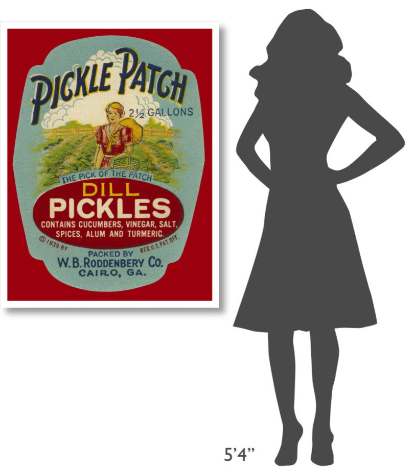 "Pickle Patch Dill Pickles" Digital Paper Print by Retrolabel, 32"x42"