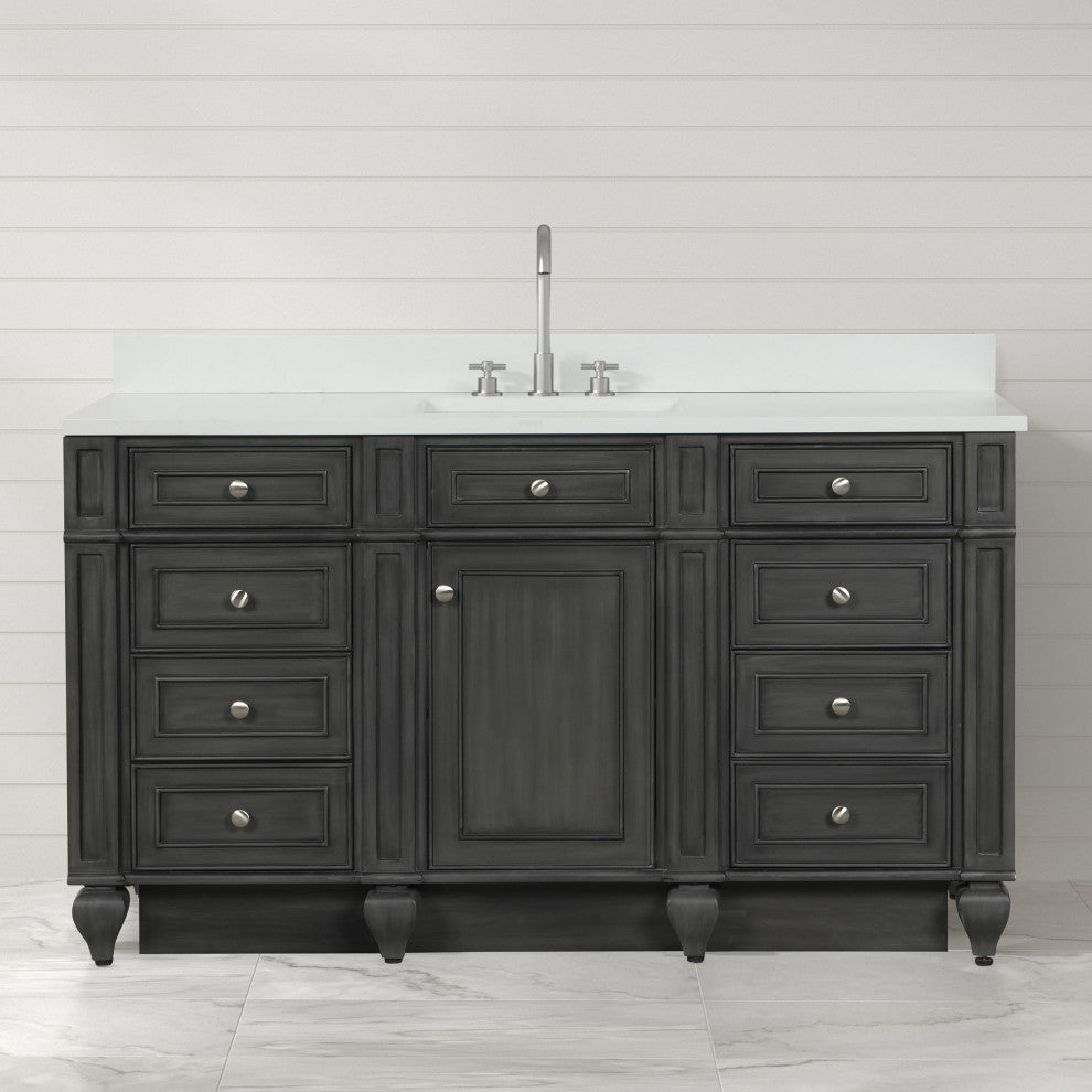 Winston 60" Single Vanity, Gray