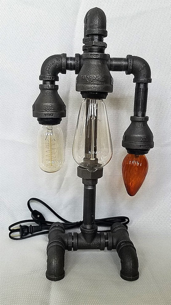 Three Tiered Industrial Pipe Edison Lamp