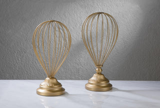 Gold Balloon Wire Hat Stands, Set of 2