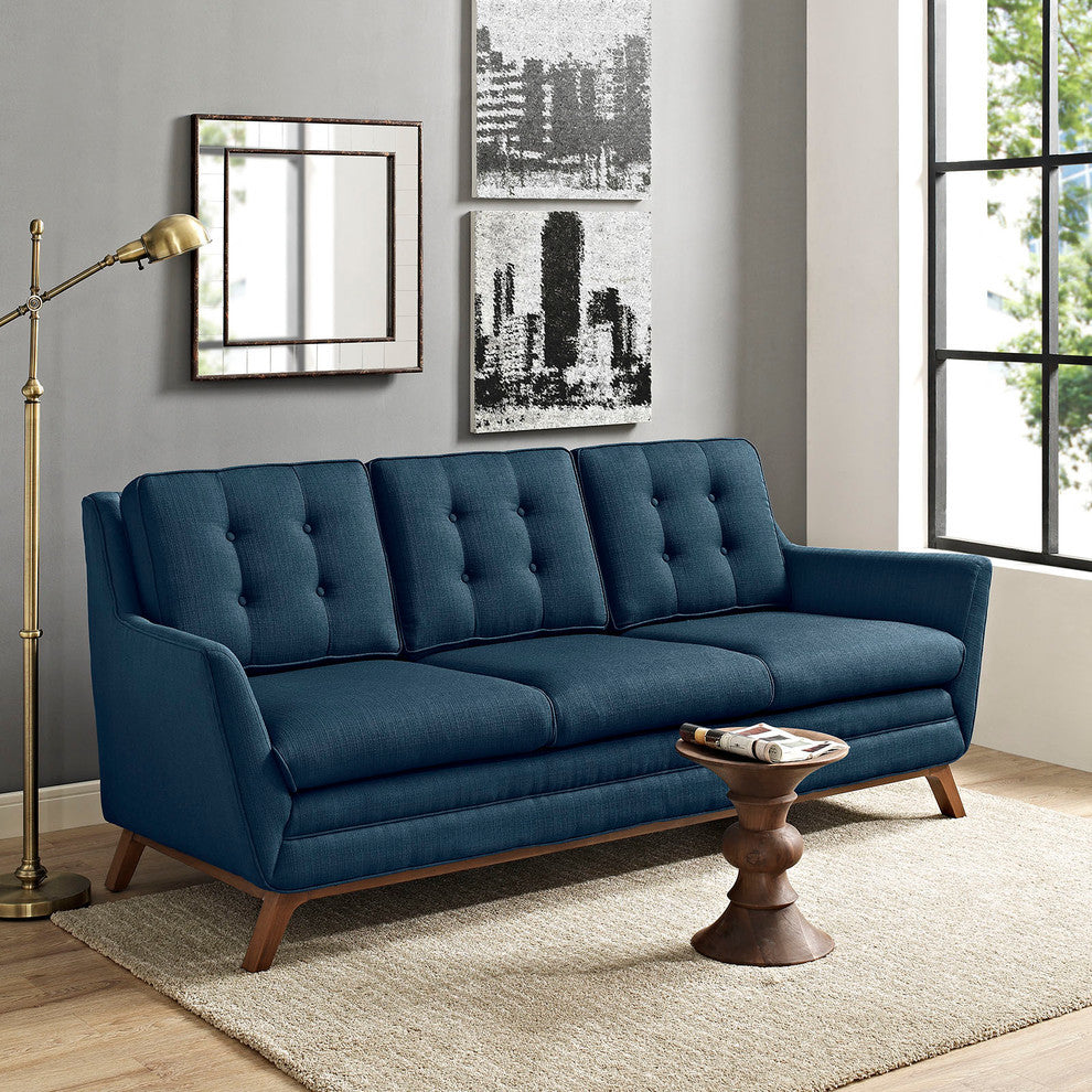 Modern Contemporary Fabric Sofa, Azure, Fabric