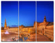 View of Spain Square at Sunset, Cityscape Triptych Canvas Print, 36x28, 3 Panels