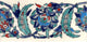 3.94"x7.87" Khayam Bleu Border Handpainted Ceramic Tile, Set Of 10