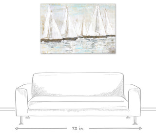 White Painted Sailboats 32x48 Canvas Wall Art