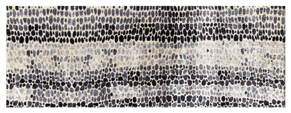 2' x 6' Shades of Gray Pebbles Washable Runner Rug
