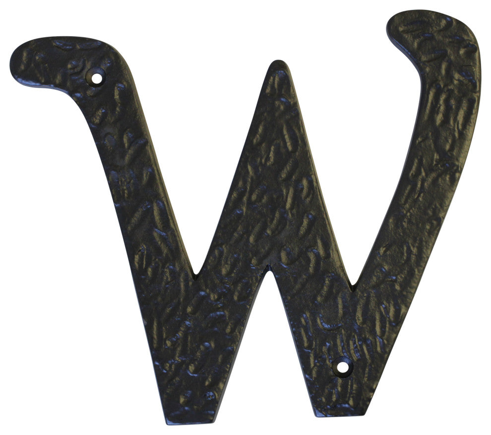 RCH Hardware Iron Vintage Classic House Letter, 6", Black, W