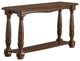 Benzara BM171402 Wooden Console Table With Bottom Shelf, Brown