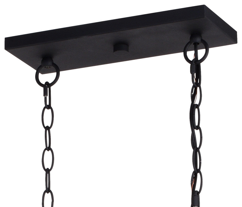 Montclare 35" 5 Light Linear Chandelier Textured Black and White Ash