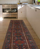 Fine Vintage Distressed Pareevas Red/Navy Runner, 3'7x10'9