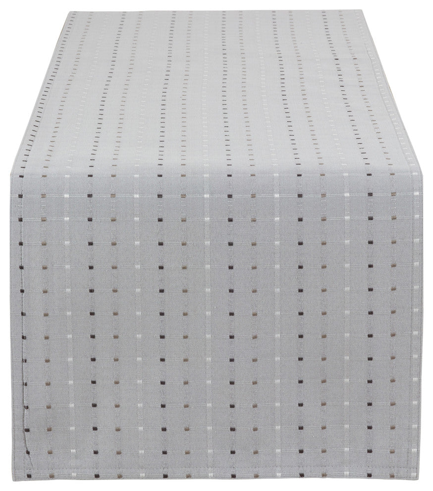 Stylish Stitched Line Table Runner 16"x72", Grey