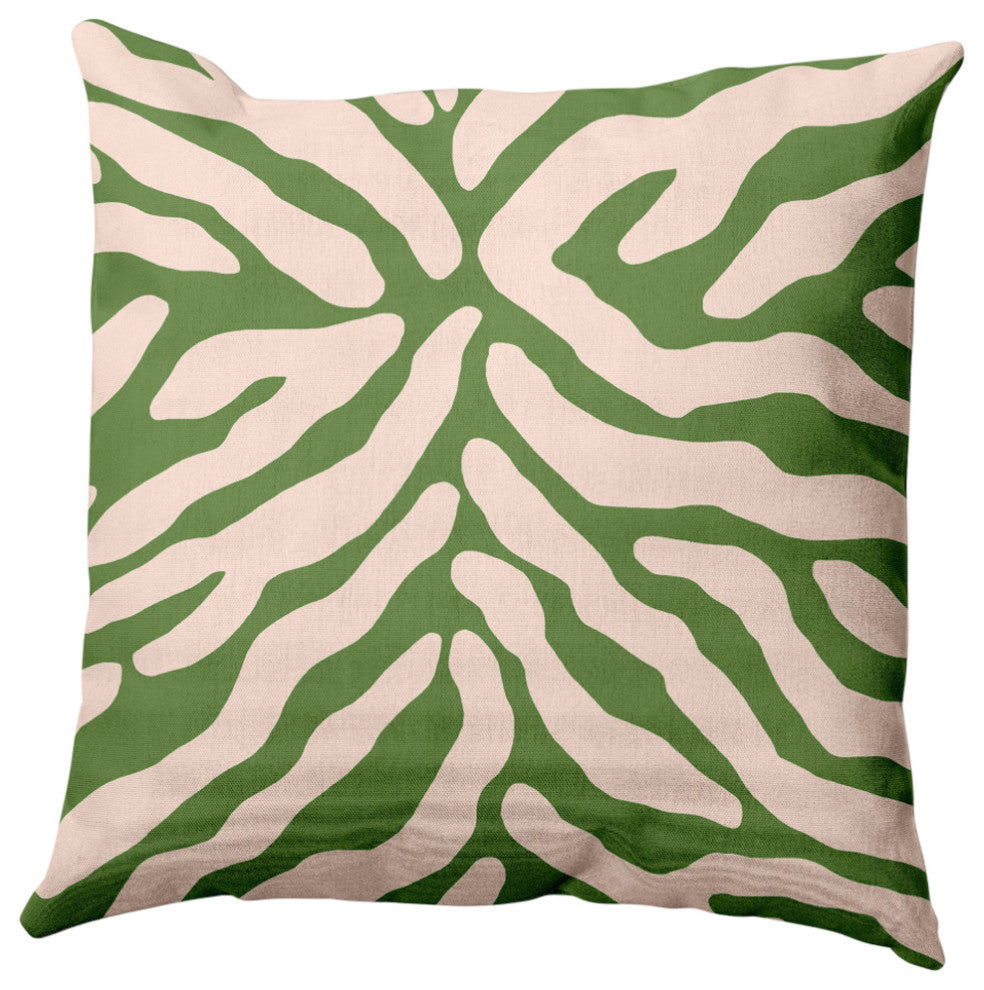 Animal Stripe Decorative Throw Pillow, Light Olive, 16"x16"