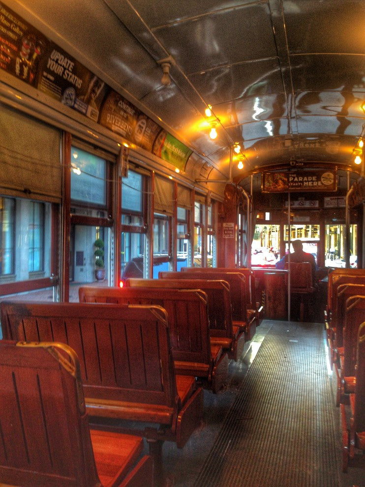 New Orleans "Street Car Interior" Stretched Canvas Giclee, 18"x24"