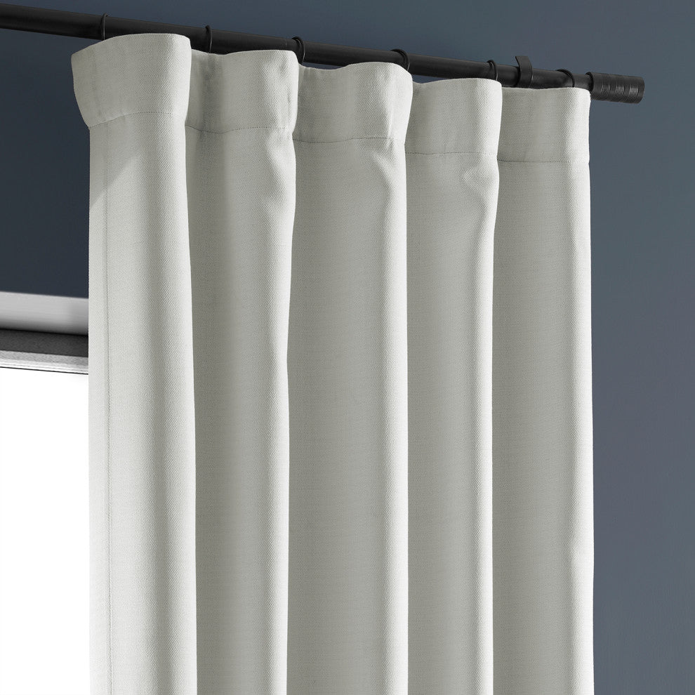 Chalk Off White Textured Bellino Room Darkening Curtain Single Panel, 50"x120"