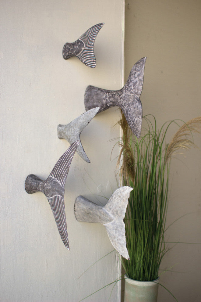 Set of Five Fish Tale Wall Sculptures