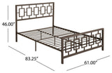 GDF Studio Dawn Modern Queen Low-Profile Geometric Platform Bed Frame, Hammered