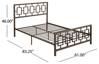 GDF Studio Dawn Modern Queen Low-Profile Geometric Platform Bed Frame, Hammered