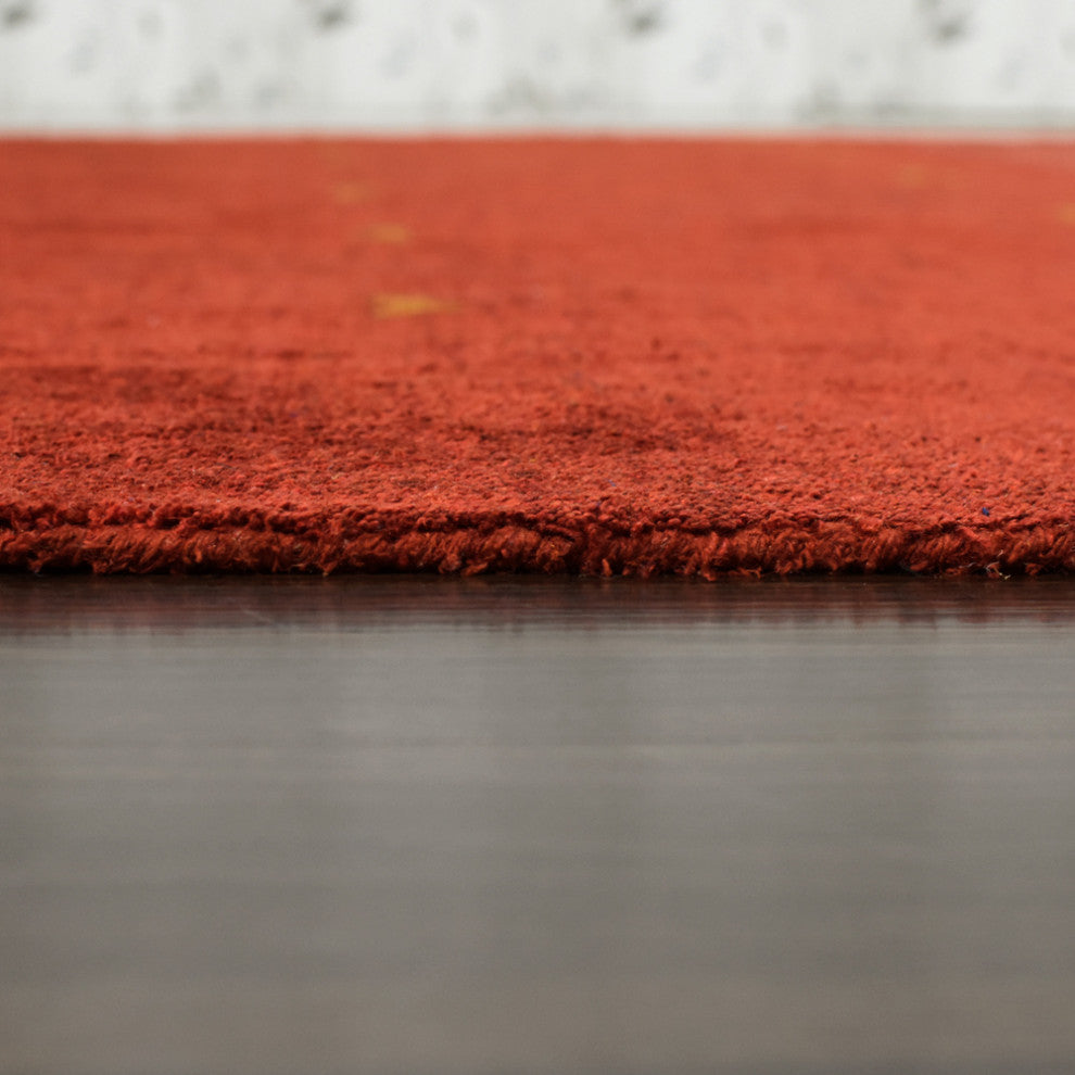 HAND KNOTTED LOOM SILK ECO-FRIENDLY RUGS-9'x12',Rectangle,Light Red,Contemporary