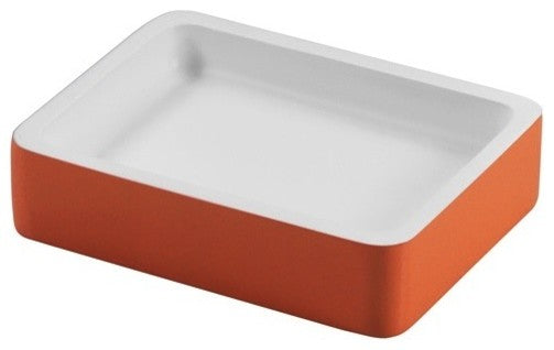 Rectangle Resin Soap Holder, Orange