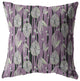 16" Lavender Black Fall Leaves Zippered Suede Throw Pillow