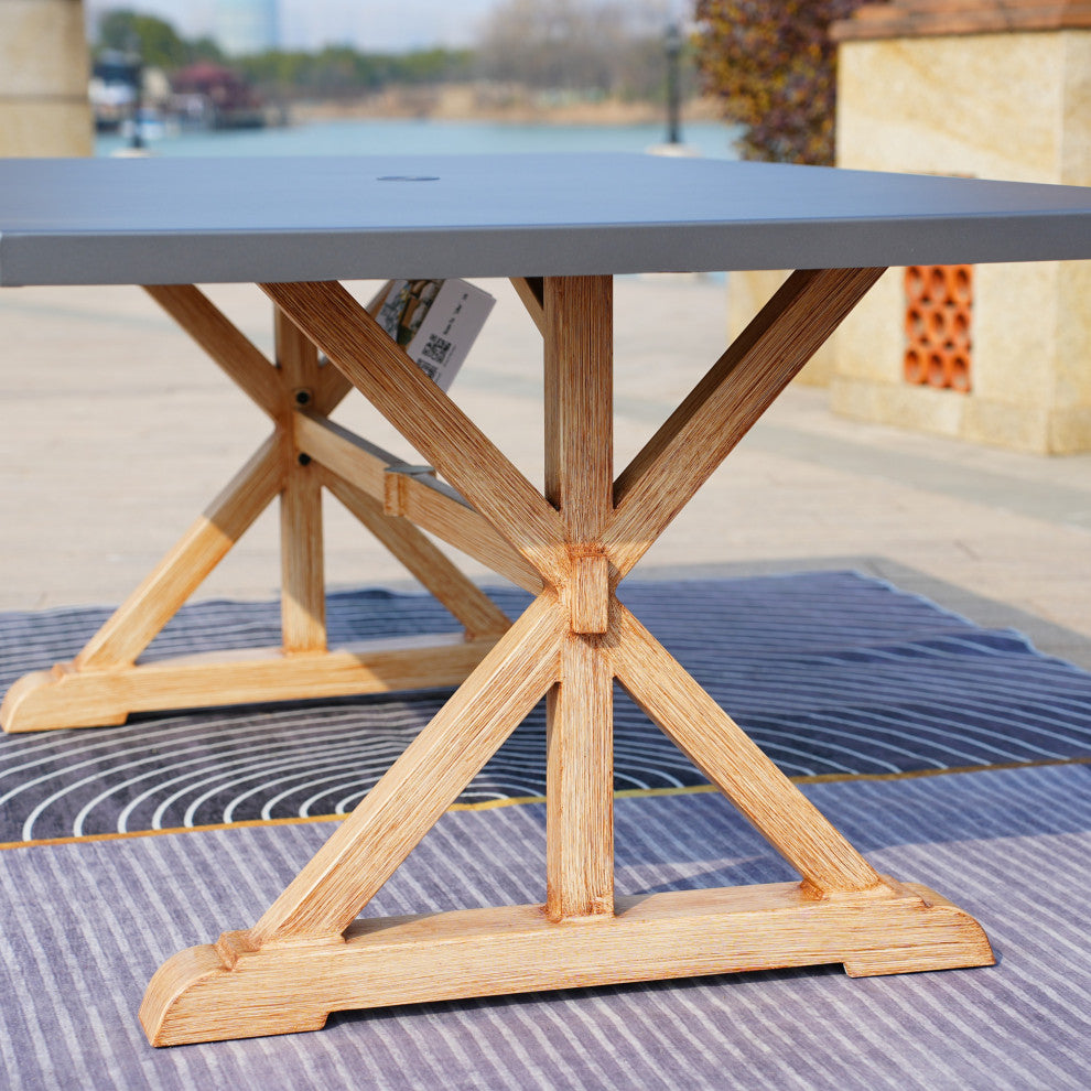 72" Aluminium Coated Dining Table with Umbrella Hole