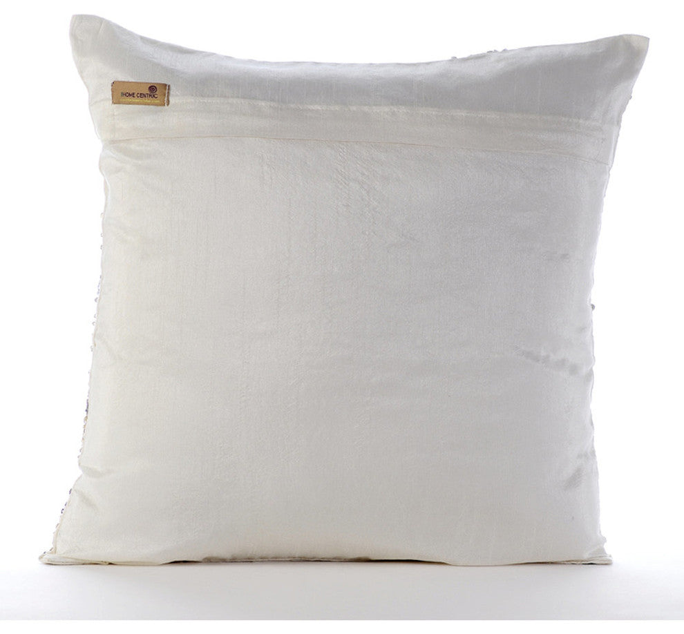 White Decorative Pillow Covers 18"x18" Silk Cushion Cover - Alchemy