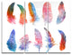 "Rainbow Feathers, Raster Illustration" Metal Wall Art, 3 Panels, 36"x28"
