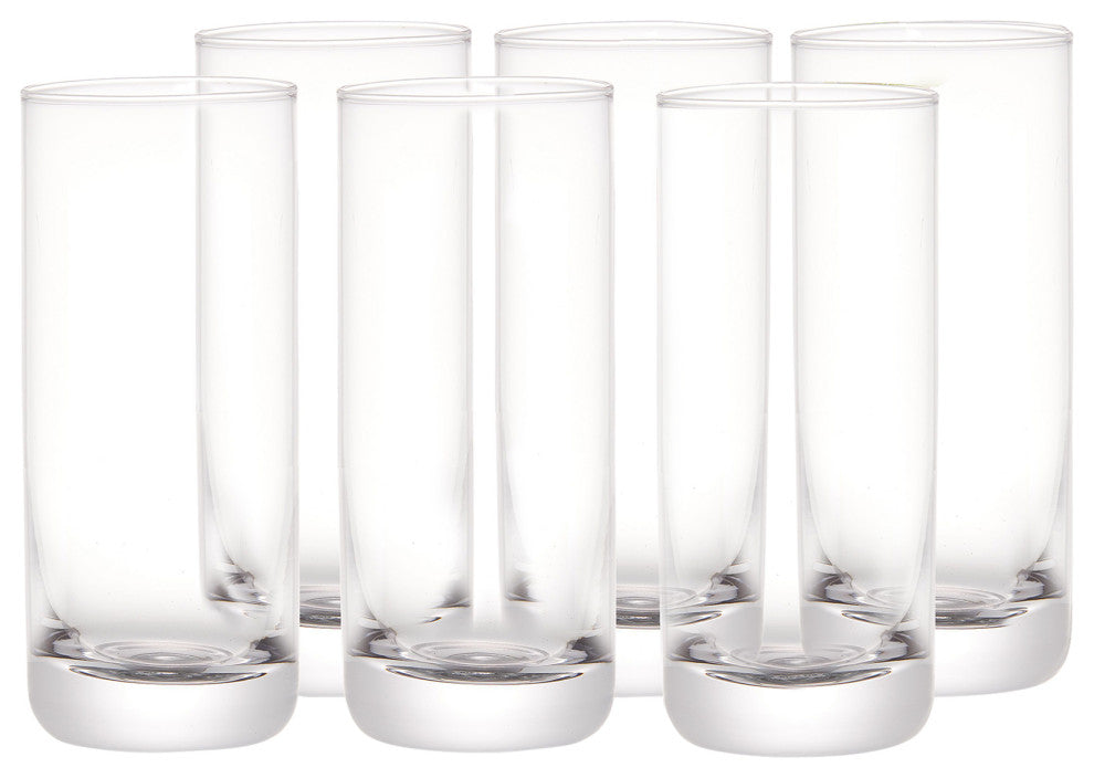 Faye Crystal Highball Drinking Glasses 13 oz, Set of 6
