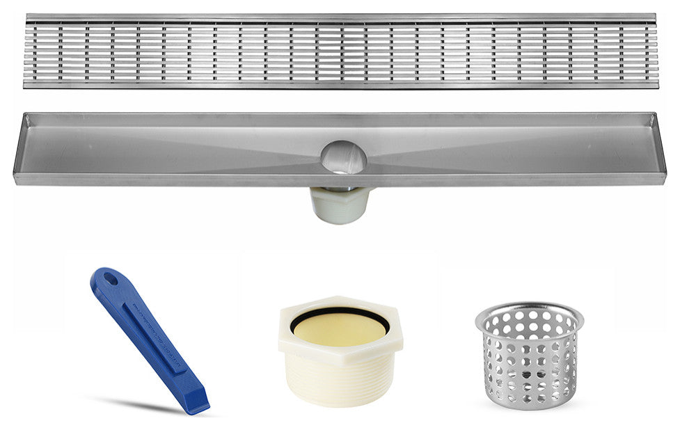 LUXE Wedgewire Polished Linear Drain, 48"