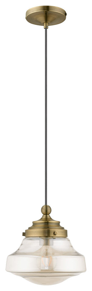 Livex Lighting Antique Brass 1-Light Mini Pendant