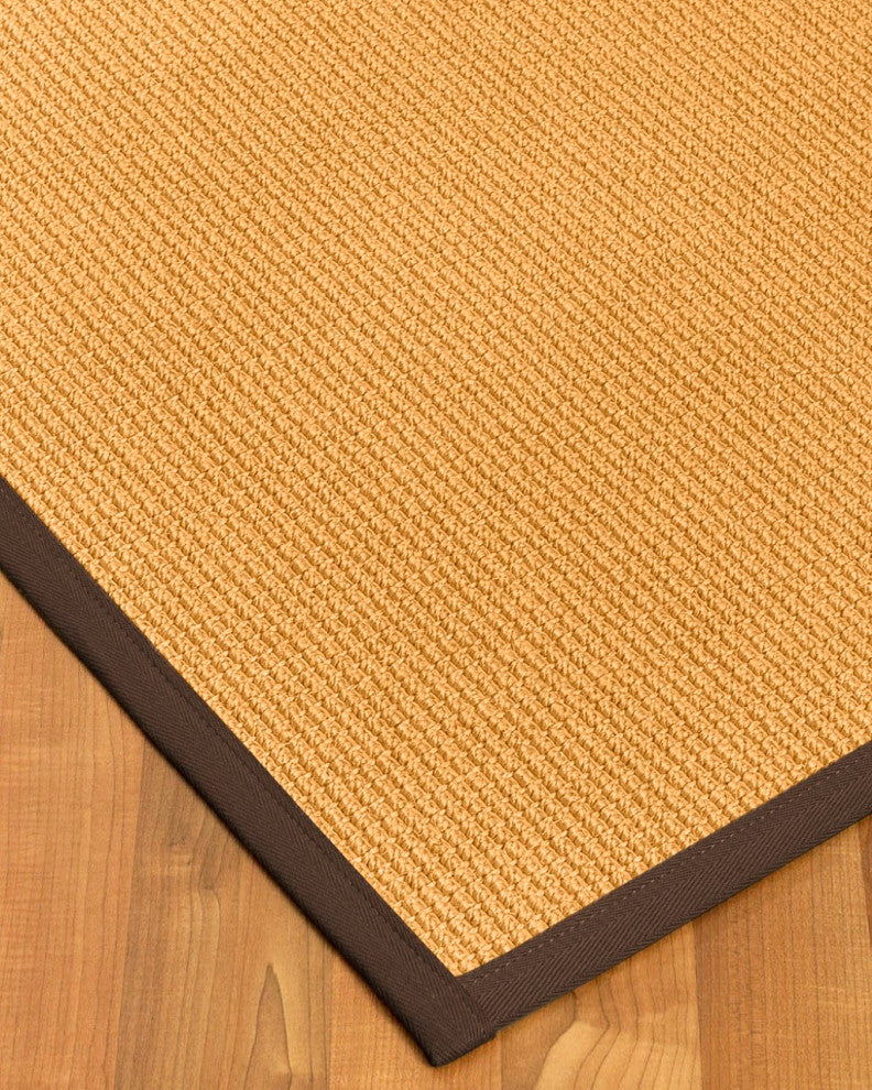 Natural Area Rugs Davlin Custom Sisal Rug, 6' x 9', Fudge Border
