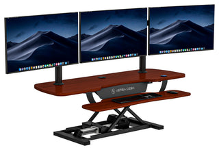 VersaDeskÂ® PowerProÂ® Electric Height Adjustable Standing Desk Converter, Cherry, 48''