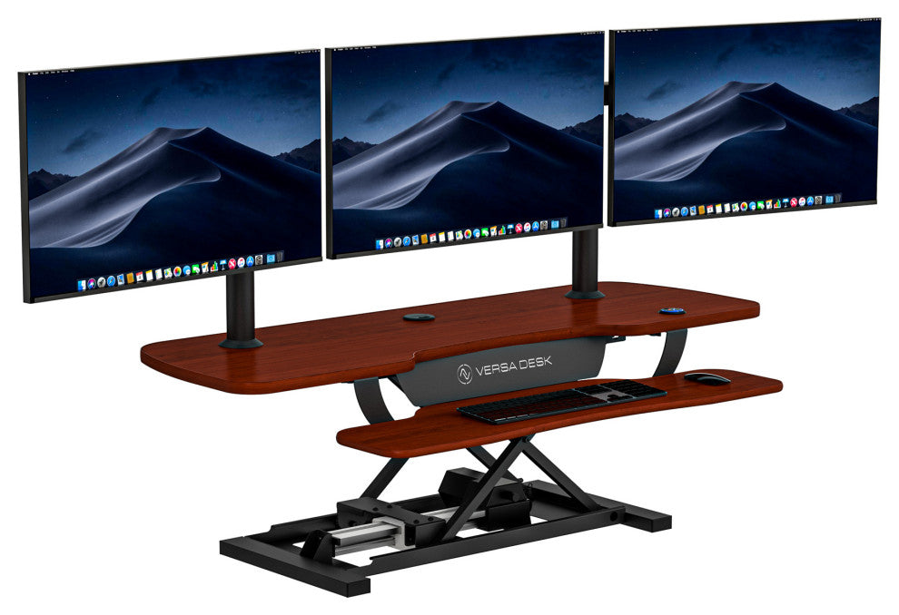VersaDeskÂ® PowerProÂ® Electric Height Adjustable Standing Desk Converter, Cherry, 48''