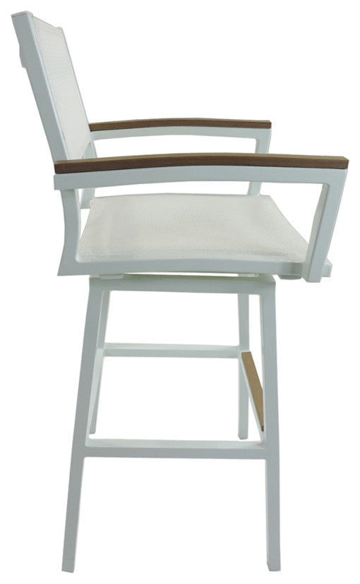 Riviera Swivel Arm Barstool, White