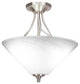 Capri 3-Light Semi-Flush Mount, Brushed Nickel/White Marble