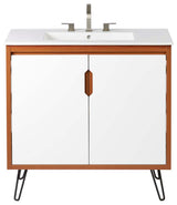 Energize 36" Bathroom Vanity, Cherry-White-White