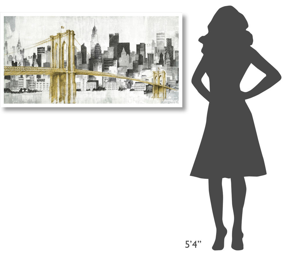 "New York Skyline I Yellow Bridge no Words" Print by Avery Tillmon, 50"x26"