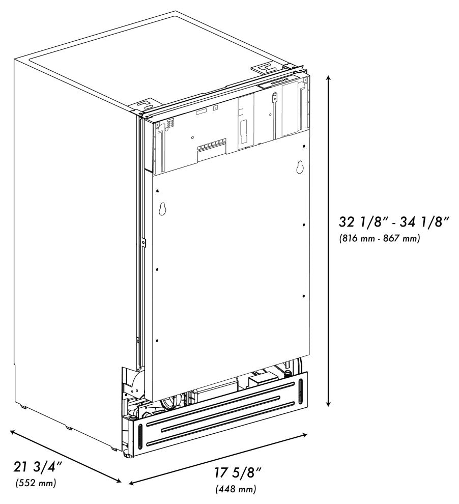 ZLINE Tallac 18" Panel Ready Dishwasher With a Gold Handle, DWVZ-18-G