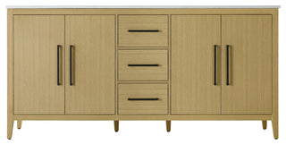 Home Living 72" Double Bathroom Vanity, Honey Brown