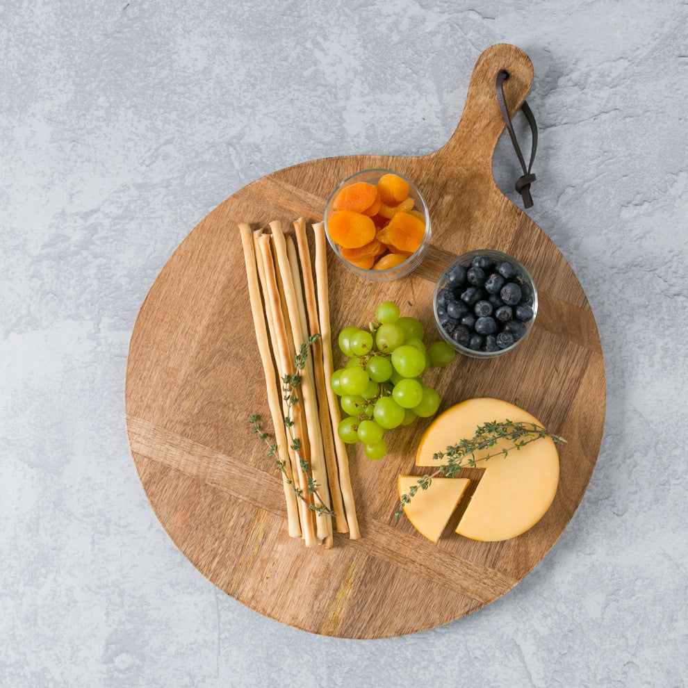 Artisan Wood - Farmhouse Natural Decorative 14" Serving Charcuterie Board