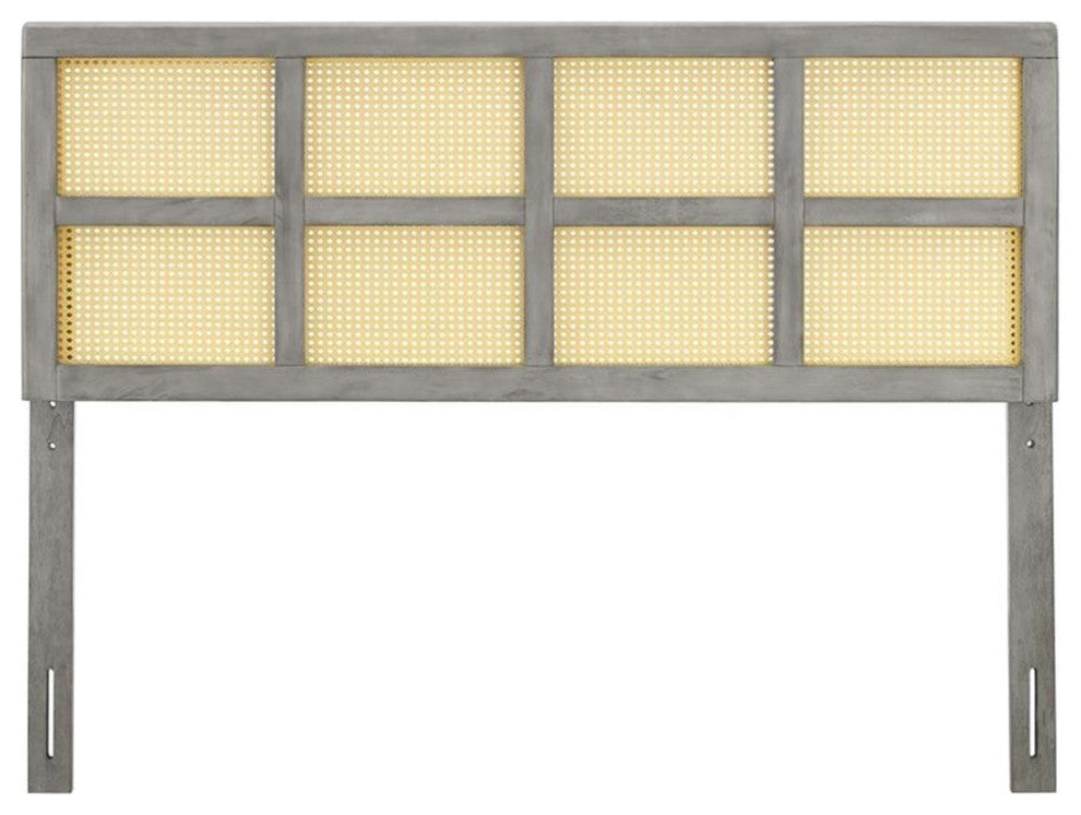 Luana Cane Full Headboard-Gray