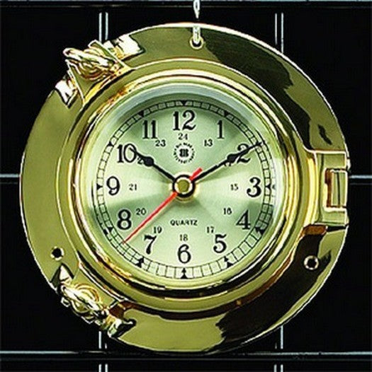 Brass Porthole Quartz Clock